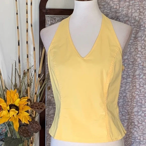 Harold’s yellow denim jean halter top. - Picture 2 of 6